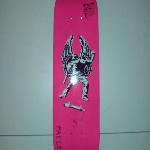 pink kick flip board
this board is one of the first i produced, it has grip tape on.